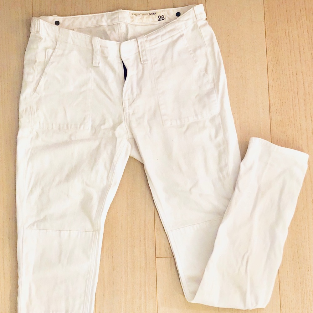 Rag & Bone White Twill Jeans